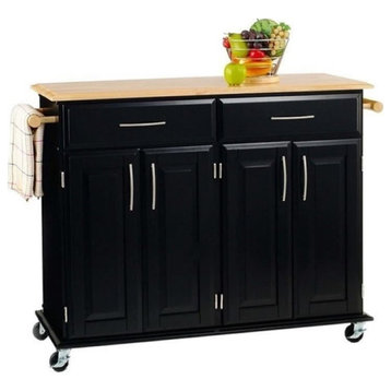 Bowery Hill Kitchen Cart in Black