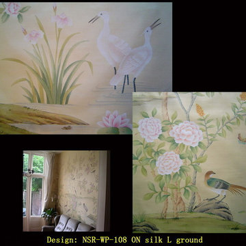 Hand painted wallpaper showroom