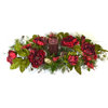 RESERVED FOR WANDA Red Peony Christmas Candle Centerpiece Arrangement