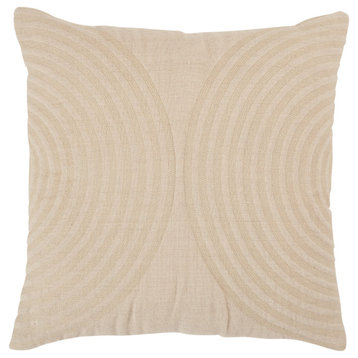 Vibe Lautner Light Taupe Geometric Down Throw Pillow 18"