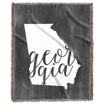 "Home State Typography, Georgia" Woven Blanket 60"x80"