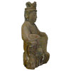 Chinese Rustic Distressed Wood Kwan Yin Bodhisattva statue