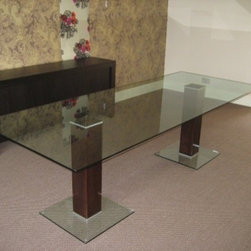 Dundee Dining Table 1500 x 900 mm with Walnut Stained Hardwood Pedestals - Dining Tables
