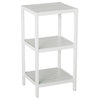 Gallerie Decor Natural Spa 3-Shelf Transitional Bamboo Tower in White