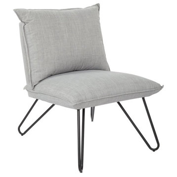 Riverdale Chair in Dove Gray Fabric with Black Legs