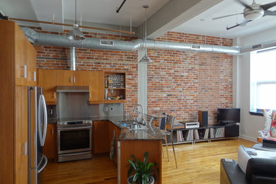 Inspiration for an industrial living room remodel in Ottawa