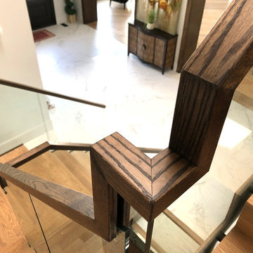Dexter Modern Wood Cladding Staircase and Glass Railing