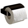 Square Matte Black Toilet Roll Holder With Cover