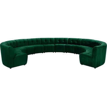 Maklaine 12-Piece Modular Contemporary Velvet Sectional Sofa in Gray