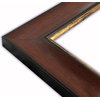 Wide Scooped Walnut With Gold Lip Picture Frame, Solid Wood, 12"x16"