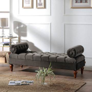 Lewis Entryway Bench, Dark Charcoal Grey