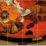 Picture-Tiles.com - Paul Gauguin Still Life Painting Ceramic Tile Mural #12, 17"x12.75" - Mural Title: Fete Gloanec