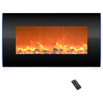 TRADEMARK GLOBAL - 31" LED Electric Fireplace Wall-Mounted With Backlight Colors, Adjustable Heat - Form and function perfectly align in this sleek Electric Fireplace Heater with Backlights by Northwest. This sleek modern fire place features 13 colorful backlight options to help you personalize any area of your home to match your mood, whether you're relaxing in front of the television or creating ambiance for date night. This elegant piece of functional home Decor uses LED technology to efficiently heat any area up to 400-square-feet, and it includes a convenient remote control and an adjustable automatic shut off timer for additional energy-saving options. This elegantly designed backlit LED fireplace adds the ideal touch of modern style and comfort to your home.