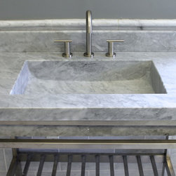 White Carrara Consoles - Bathroom Sinks