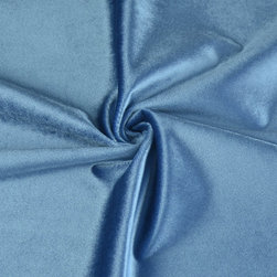 Hotham Green and Blue Plain Ready Made Velvet Curtains and Fabrics Aero Color - Upholstery Fabric