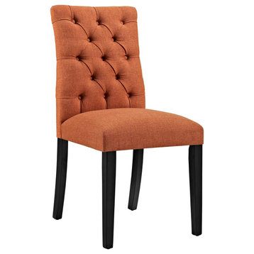Duchess Parsons Upholstered Fabric Dining Side Chair, Orange