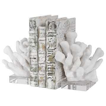 Uttermost Charbel White Bookends, Set Of 2 by David Frisch