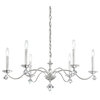 Modique 6-Light Chandelier in Silver With Clear Heritage Crystal