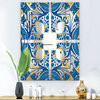 Designart Blue Tiles Bohemian And Eclectic Wall Mirror, 28x40