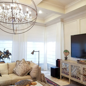 Delray Beach Mansion- Roman Shades, Woven Shades, and more.