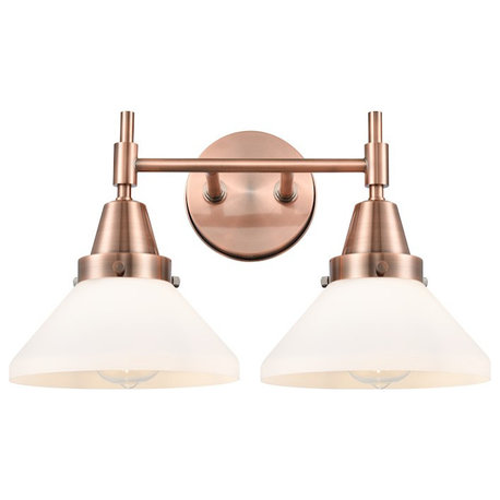 Innovations Lighting Caden 2 Light Vanity, Copper/White, 447-2W-AC-G4471