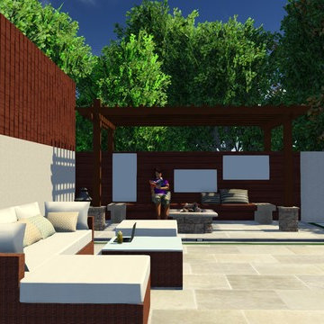 Modern Backyard | Lap Pool and Custom Pergola