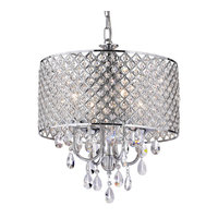 Marya 4-Light Chrome Round Beaded Drum Chandelier/Hanging Crystals