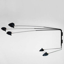 Serge Mouille - Serge Mouille 5 Arm Rotating Sconce - Swing Arm Wall Lamps