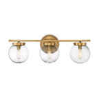 3-Light Bath Bar, Natural Brass