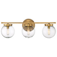 3-Light Bath Bar, Natural Brass