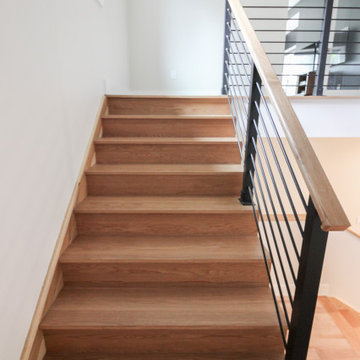 Project #71 | Modern Hickory Staircase with Horizontal Balustrade
