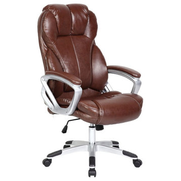 2xhome Deluxe Professional PU Leather Big Tall Ergonomic Office High Back Chair,