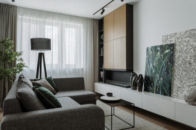 Идея дизайна: гостиная комната в современном стиле