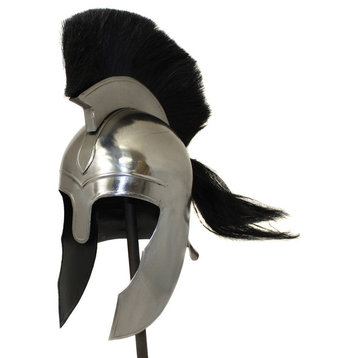 Urban Designs Replica Trojan Illiad Armor Steel Helmet, Silver