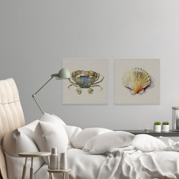 Crab and Sea Shell II Diptych