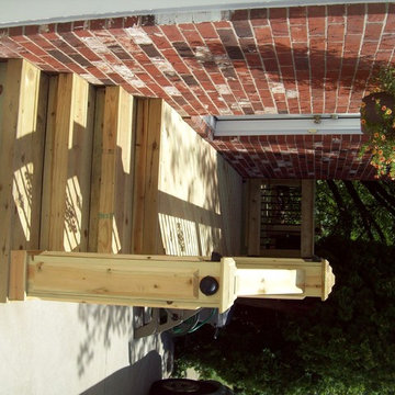 Pressure Treated deck with diamond dental molding & Diamond King Post,