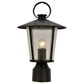 Crystorama Andover 1 Light Outdoor Lantern Post AND-9207-SD-MK - Matte Black