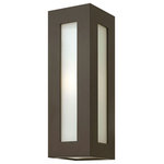 HInkley - Hinkley Dorian Medium Wall Mount Lantern, Bronze - Dorian's robust design in durable aluminum construction is offered in a Bronze finish. This contemporary fixture allows light to emit from white glass windows.