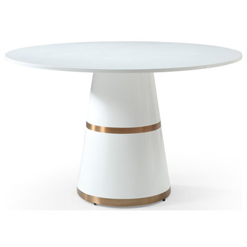 Hans Dining Table, White Lacquer
