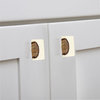 Beauty Art 1-2/3 in. White and Wood Rectangle Drawer Cabinet Knob