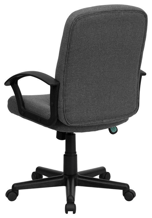 Mid-Back Fabric Executive Swivel Office Chair with Nylon Arms