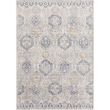 Hauteloom Parkerfield Blue Area Rug, Cream/Blue, 2'x2'11"