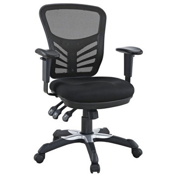 Scranton & Co Modern Mesh Fabric/Sponge Office Chair in Black