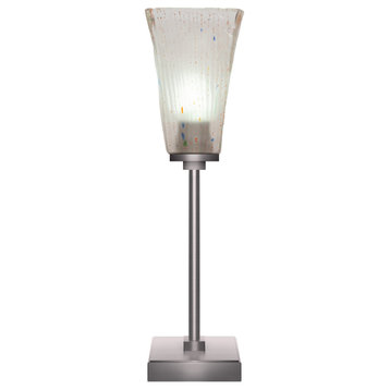 Luna 1-Light Table Lamp, Graphite/Square Frosted Crystal