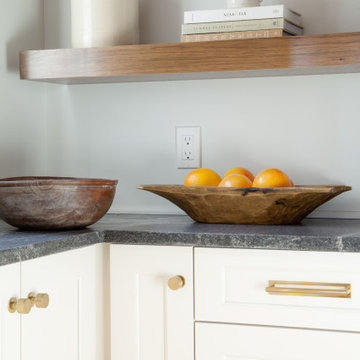 Simsbury Transitional Kitchen with Hickory Island