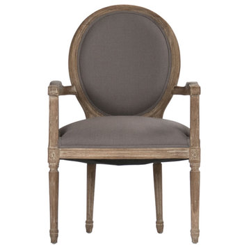 Medallion Arm Chair, Gray Linen