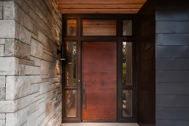 Inspiration for a contemporary entryway remodel in Kansas City