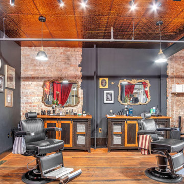 Modern Barbershop Renovation with Vintage Charm