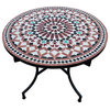 40" Moroccan Mosaic Table, Multi-Color Settachia