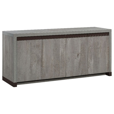 Sauder Manhattan Gate Engineered Wood Credenza in Mystic Oak